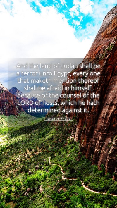 Picture 05 - Isaiah 19:17 KJV Mobile Phone Wallpaper - And the land of Judah shall be a terror unto - Mobile Bible Verse Wallpaper