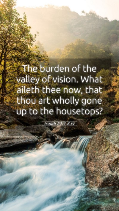 Picture 05 - Isaiah 22:1 KJV Mobile Phone Wallpaper - The burden of the valley of vision. What aileth - Mobile Bible Verse Wallpaper