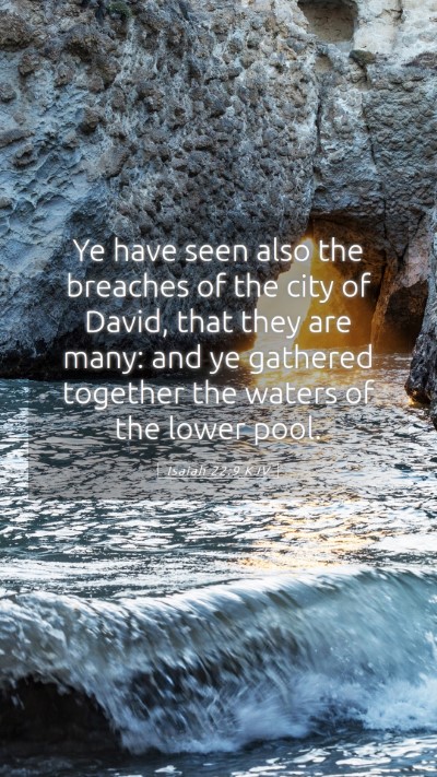 Picture 05 - Isaiah 22:9 KJV Mobile Phone Wallpaper - Ye have seen also the breaches of the city of - Mobile Bible Verse Wallpaper