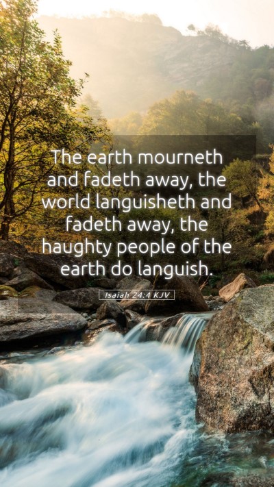 Picture 05 - Isaiah 24:4 KJV Mobile Phone Wallpaper - The earth mourneth and fadeth away, the world - Mobile Bible Verse Wallpaper