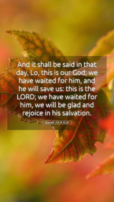 Picture 05 - Isaiah 25:9 KJV Mobile Phone Wallpaper - And it shall be said in that day, Lo, this is our - Mobile Bible Verse Wallpaper