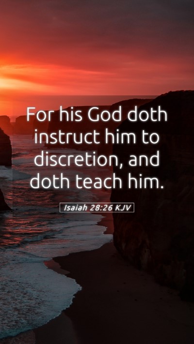 Picture 05 - Isaiah 28:26 KJV Mobile Phone Wallpaper - For his God doth instruct him to discretion, and - Mobile Bible Verse Wallpaper