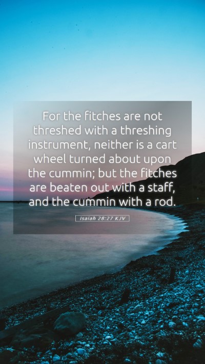 Picture 05 - Isaiah 28:27 KJV Mobile Phone Wallpaper - For the fitches are not threshed with a threshing - Mobile Bible Verse Wallpaper