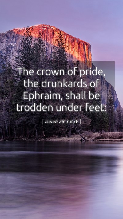 Picture 05 - Isaiah 28:3 KJV Mobile Phone Wallpaper - The crown of pride, the drunkards of Ephraim, - Mobile Bible Verse Wallpaper
