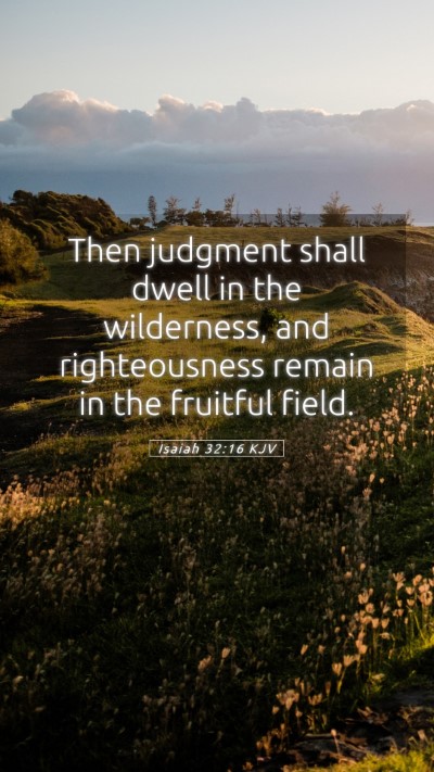 Picture 05 - Isaiah 32:16 KJV Mobile Phone Wallpaper - Then judgment shall dwell in the wilderness, and - Mobile Bible Verse Wallpaper