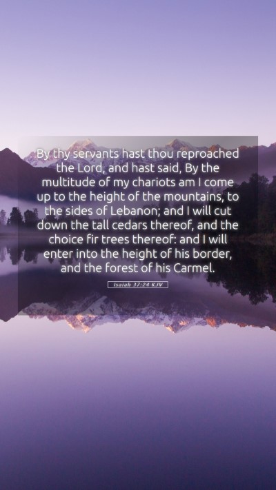 Picture 05 - Isaiah 37:24 KJV Mobile Phone Wallpaper - By thy servants hast thou reproached the Lord, - Mobile Bible Verse Wallpaper