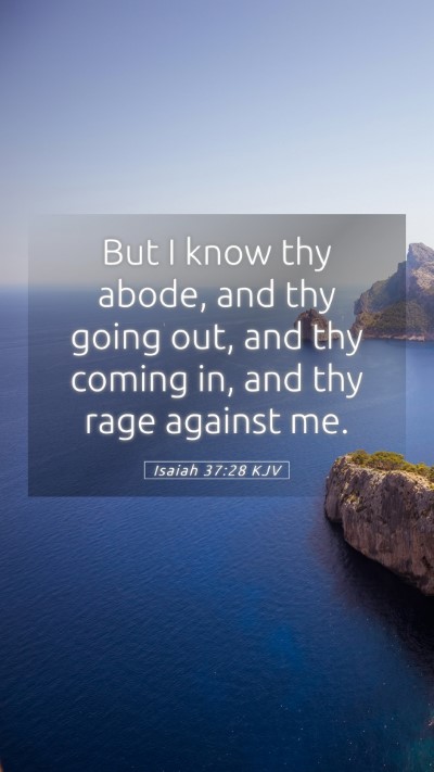 Picture 05 - Isaiah 37:28 KJV Mobile Phone Wallpaper - But I know thy abode, and thy going out, and thy - Mobile Bible Verse Wallpaper