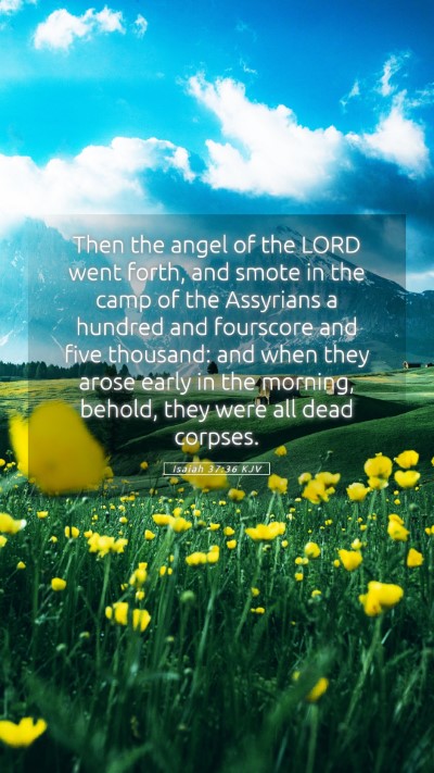 Picture 05 - Isaiah 37:36 KJV Mobile Phone Wallpaper - Then the angel of the LORD went forth, and smote - Mobile Bible Verse Wallpaper