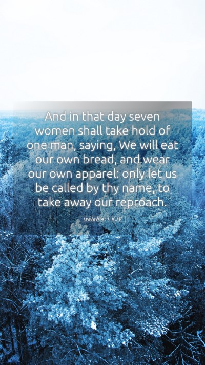 Picture 05 - Isaiah 4:1 KJV Mobile Phone Wallpaper - And in that day seven women shall take hold of - Mobile Bible Verse Wallpaper