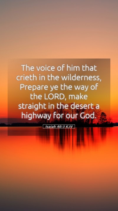 Picture 05 - Isaiah 40:3 KJV Mobile Phone Wallpaper - The voice of him that crieth in the wilderness, - Mobile Bible Verse Wallpaper