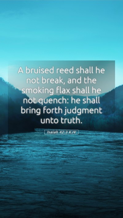 Picture 05 - Isaiah 42:3 KJV Mobile Phone Wallpaper - A bruised reed shall he not break, and the - Mobile Bible Verse Wallpaper