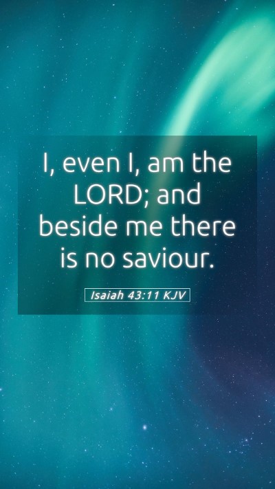 Picture 05 - Isaiah 43:11 KJV Mobile Phone Wallpaper - I, even I, am the LORD; and beside me there is no - Mobile Bible Verse Wallpaper