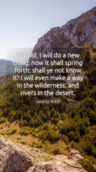 Picture 05 - Isaiah 43:19 KJV Mobile Phone Wallpaper - Behold, I will do a new thing; now it shall - Mobile Bible Verse Wallpaper