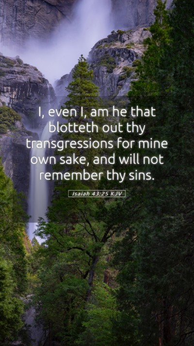 Picture 05 - Isaiah 43:25 KJV Mobile Phone Wallpaper - I, even I, am he that blotteth out thy - Mobile Bible Verse Wallpaper
