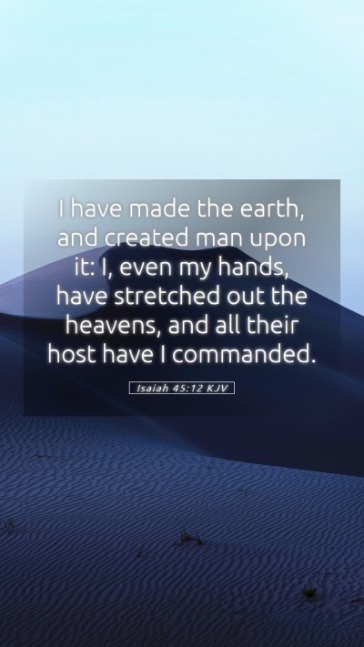 Picture 05 - Isaiah 45:12 KJV Mobile Phone Wallpaper - I have made the earth, and created man upon it: - Mobile Bible Verse Wallpaper