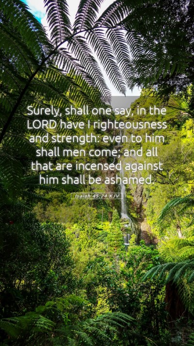 Picture 05 - Isaiah 45:24 KJV Mobile Phone Wallpaper - Surely, shall one say, in the LORD have I - Mobile Bible Verse Wallpaper