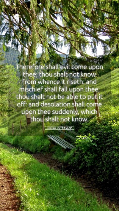 Picture 05 - Isaiah 47:11 KJV Mobile Phone Wallpaper - Therefore shall evil come upon thee; thou shalt - Mobile Bible Verse Wallpaper