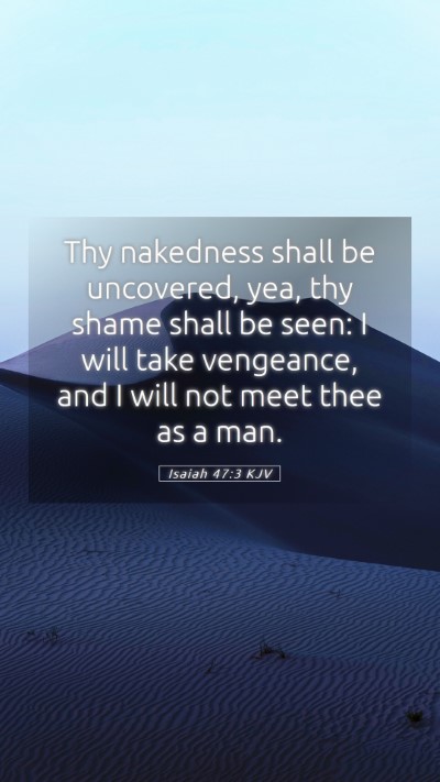 Picture 05 - Isaiah 47:3 KJV Mobile Phone Wallpaper - Thy nakedness shall be uncovered, yea, thy shame - Mobile Bible Verse Wallpaper