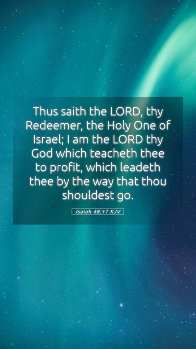 Picture 05 - Isaiah 48:17 KJV Mobile Phone Wallpaper - Thus saith the LORD, thy Redeemer, the Holy One - Mobile Bible Verse Wallpaper