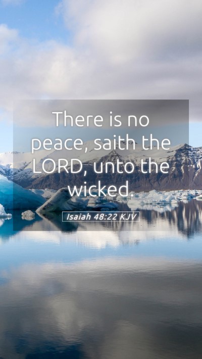 Picture 05 - Isaiah 48:22 KJV Mobile Phone Wallpaper - There is no peace, saith the LORD, unto the - Mobile Bible Verse Wallpaper