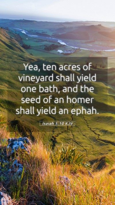 Picture 05 - Isaiah 5:10 KJV Mobile Phone Wallpaper - Yea, ten acres of vineyard shall yield one bath, - Mobile Bible Verse Wallpaper