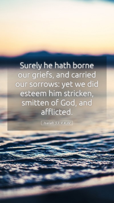 Picture 05 - Isaiah 53:4 KJV Mobile Phone Wallpaper - Surely he hath borne our griefs, and carried our - Mobile Bible Verse Wallpaper