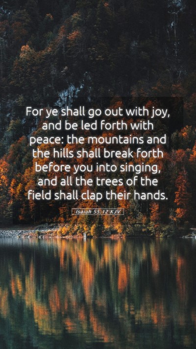 Picture 05 - Isaiah 55:12 KJV Mobile Phone Wallpaper - For ye shall go out with joy, and be led forth - Mobile Bible Verse Wallpaper