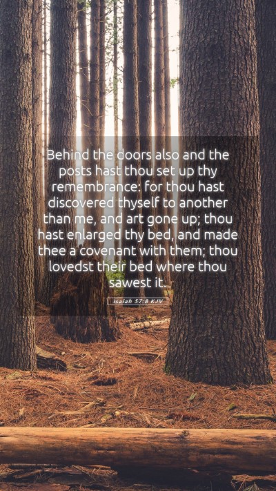Picture 05 - Isaiah 57:8 KJV Mobile Phone Wallpaper - Behind the doors also and the posts hast thou set - Mobile Bible Verse Wallpaper