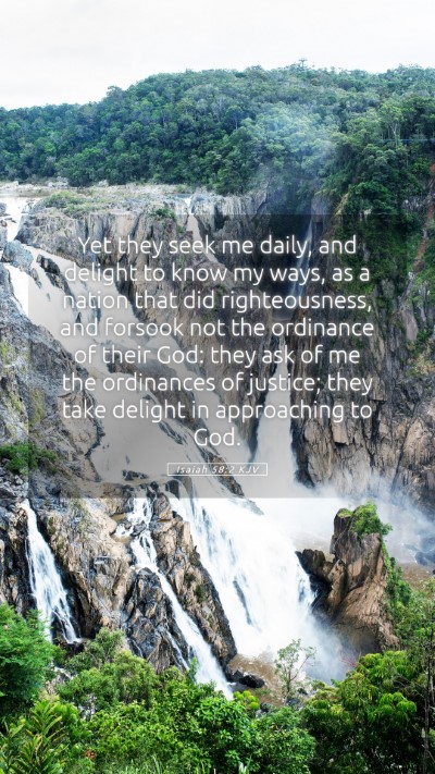 Picture 05 - Isaiah 58:2 KJV Mobile Phone Wallpaper - Yet they seek me daily, and delight to know my - Mobile Bible Verse Wallpaper