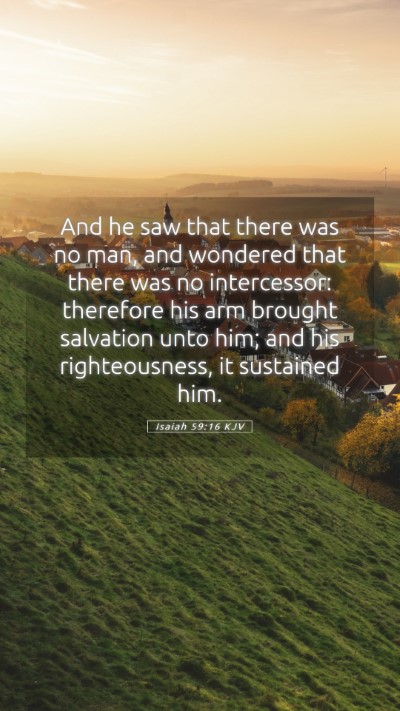 Picture 05 - Isaiah 59:16 KJV Mobile Phone Wallpaper - And he saw that there was no man, and wondered - Mobile Bible Verse Wallpaper