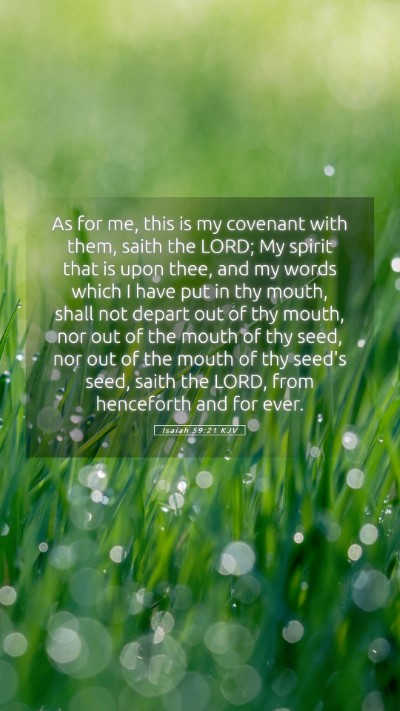 Picture 05 - Isaiah 59:21 KJV Mobile Phone Wallpaper - As for me, this is my covenant with them, saith - Mobile Bible Verse Wallpaper