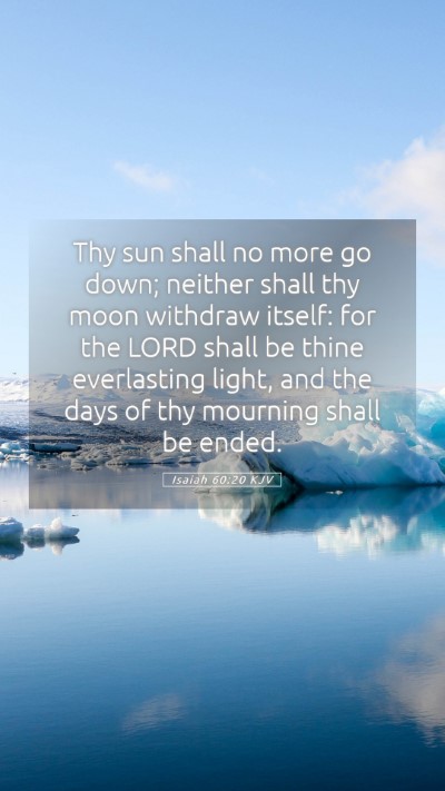 Picture 05 - Isaiah 60:20 KJV Mobile Phone Wallpaper - Thy sun shall no more go down; neither shall thy - Mobile Bible Verse Wallpaper