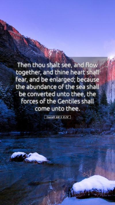 Picture 05 - Isaiah 60:5 KJV Mobile Phone Wallpaper - Then thou shalt see, and flow together, and thine - Mobile Bible Verse Wallpaper