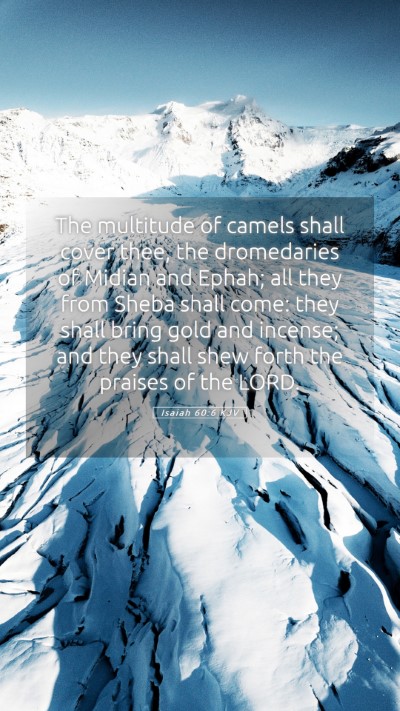 Picture 05 - Isaiah 60:6 KJV Mobile Phone Wallpaper - The multitude of camels shall cover thee, the - Mobile Bible Verse Wallpaper