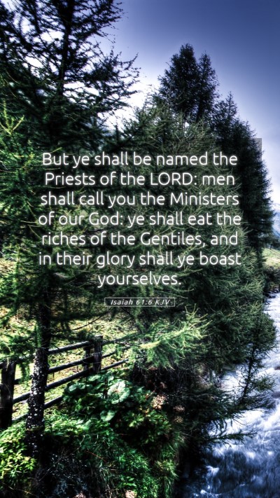 Picture 05 - Isaiah 61:6 KJV Mobile Phone Wallpaper - But ye shall be named the Priests of the LORD: - Mobile Bible Verse Wallpaper