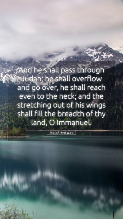 Picture 05 - Isaiah 8:8 KJV Mobile Phone Wallpaper - And he shall pass through Judah; he shall - Mobile Bible Verse Wallpaper
