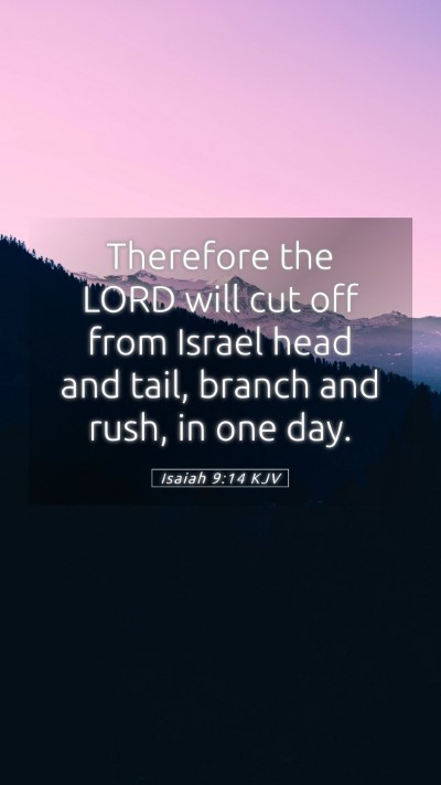 Picture 05 - Isaiah 9:14 KJV Mobile Phone Wallpaper - Therefore the LORD will cut off from Israel head - Mobile Bible Verse Wallpaper