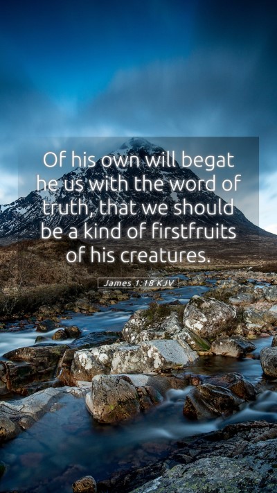 Picture 05 - James 1:18 KJV Mobile Phone Wallpaper - Of his own will begat he us with the word of - Mobile Bible Verse Wallpaper