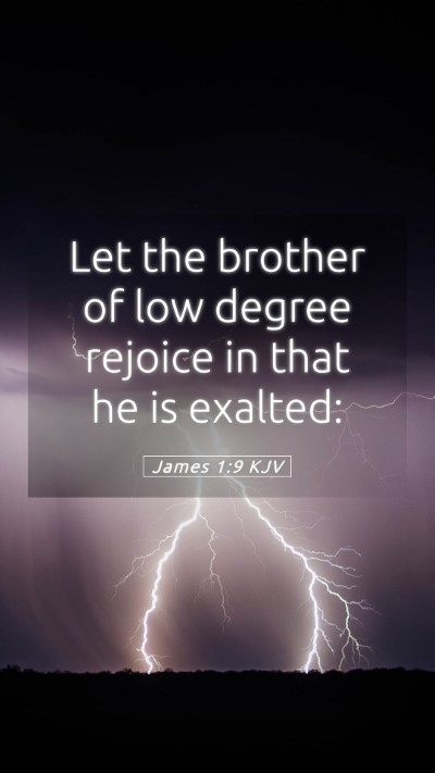 Picture 05 - James 1:9 KJV Mobile Phone Wallpaper - Let the brother of low degree rejoice in that he - Mobile Bible Verse Wallpaper