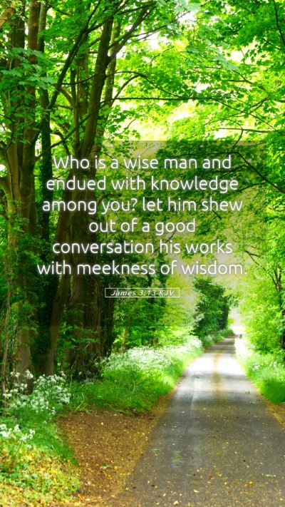 Picture 05 - James 3:13 KJV Mobile Phone Wallpaper - Who is a wise man and endued with knowledge among - Mobile Bible Verse Wallpaper