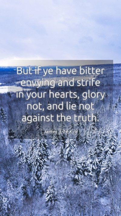 Picture 05 - James 3:14 KJV Mobile Phone Wallpaper - But if ye have bitter envying and strife in your - Mobile Bible Verse Wallpaper