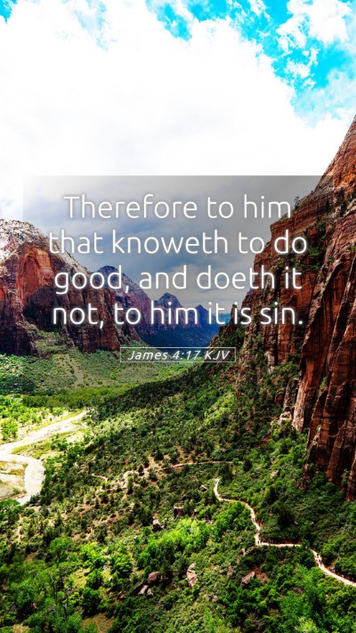 Picture 05 - James 4:17 KJV Mobile Phone Wallpaper - Therefore to him that knoweth to do good, and - Mobile Bible Verse Wallpaper