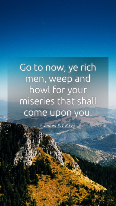 Picture 05 - James 5:1 KJV Mobile Phone Wallpaper - Go to now, ye rich men, weep and howl for your - Mobile Bible Verse Wallpaper