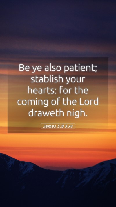 Picture 05 - James 5:8 KJV Mobile Phone Wallpaper - Be ye also patient; stablish your hearts: for the - Mobile Bible Verse Wallpaper