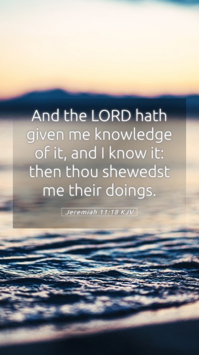 Picture 05 - Jeremiah 11:18 KJV Mobile Phone Wallpaper - And the LORD hath given me knowledge of it, and I - Mobile Bible Verse Wallpaper