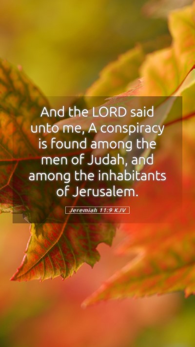 Picture 05 - Jeremiah 11:9 KJV Mobile Phone Wallpaper - And the LORD said unto me, A conspiracy is found - Mobile Bible Verse Wallpaper