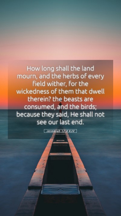 Picture 05 - Jeremiah 12:4 KJV Mobile Phone Wallpaper - How long shall the land mourn, and the herbs of - Mobile Bible Verse Wallpaper