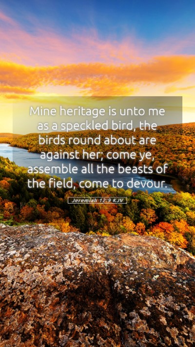 Picture 05 - Jeremiah 12:9 KJV Mobile Phone Wallpaper - Mine heritage is unto me as a speckled bird, the - Mobile Bible Verse Wallpaper