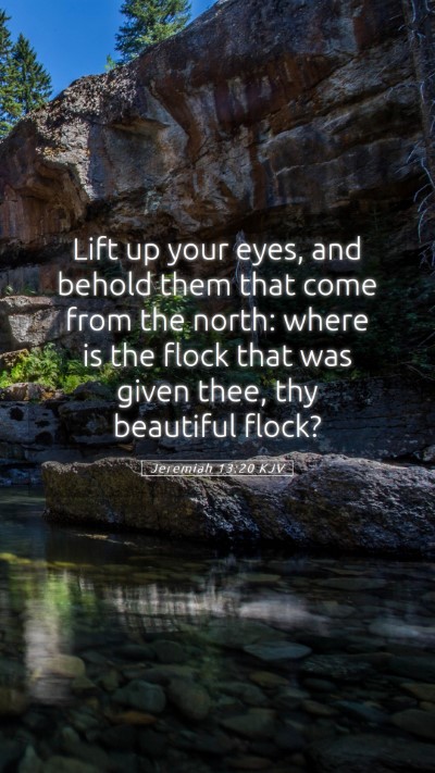 Picture 05 - Jeremiah 13:20 KJV Mobile Phone Wallpaper - Lift up your eyes, and behold them that come from - Mobile Bible Verse Wallpaper
