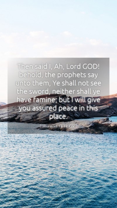 Picture 05 - Jeremiah 14:13 KJV Mobile Phone Wallpaper - Then said I, Ah, Lord GOD! behold, the prophets - Mobile Bible Verse Wallpaper